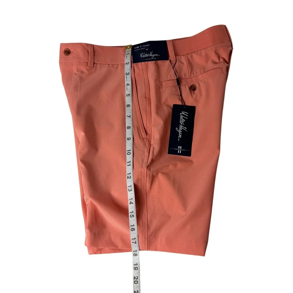 Walter Hagen Mens P11 Performance 11 Golf Shorts Coral Orange W30 9 Inseam‎ NEW